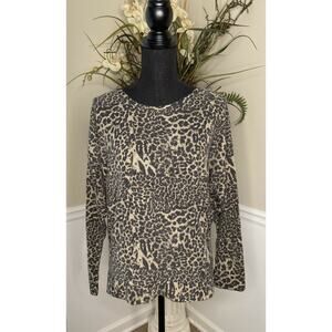 Thyme Honey Animal Print Sweater SZ Small